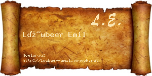 Löwbeer Emil névjegykártya